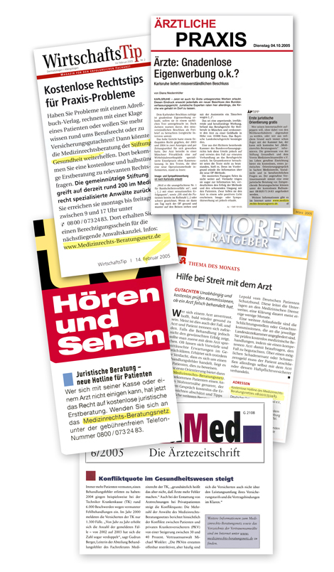 Medien-Echo des Medizinrechts-Beratungsnetzes Medien-Echo des Medizinrechts-Beratungsnetzes