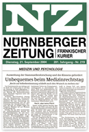 Nürnberger Zeitung - September 2004: Unbequemes beim Medizinrechtstag Nürnberger Zeitung - September 2004: Unbequemes beim Medizinrechtstag