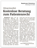 Magdeburger Volksstimme - Dezember 2005: Kostenlose Beratung zum Patientenrecht Magdeburger Volksstimme - Dezember 2005: Kostenlose Beratung zum Patientenrecht