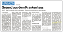 Kölnische Rundschau / Magazin März 2009: Gesund aus dem Krankenhaus Kölnische Rundschau / Magazin März 2009: Gesund aus dem Krankenhaus
