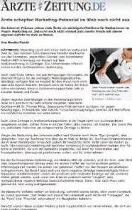 Ärzte Zeitung September 2010: Ärzte schöpfen Marketing-Potenzial im Web noch nicht aus Ärzte Zeitung September 2010: Ärzte schöpfen Marketing-Potenzial im Web noch nicht aus
