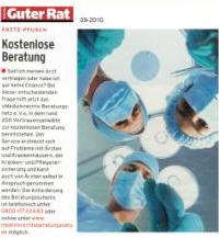 Guter Rat September 2010: Kostenlose Beratung Guter Rat September 2010: Kostenlose Beratung