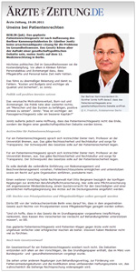 Ärzte Zeitung - September 2011:Uneins bei Patientenrechten Ärzte Zeitung - September 2011: Uneins bei Patientenrechten