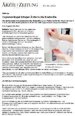 Ärzte Zeitung - September 2012: Hygienemängel bringen Ärzte in die Bredouille