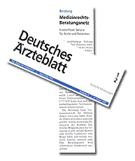 Deutsches Ärzteblatt - Januar 2003: Beratung: Medizinrechts-Beratungsnetz – Kostenfreier Service für Ärzte und Patienten Deutsches Ärzteblatt - Januar 2003: Beratung: Medizinrechts-Beratungsnetz – Kostenfreier Service für Ärzte und Patienten